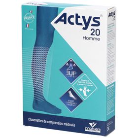 ACTYS 20 PLUS HOMME  - Chaussette médicale de compression, classe 2, pour homme, mollet fo