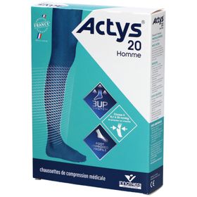 ACTYS 20 HOMME - Chaussette médicale de compression, classe 2, pour homme. gris, normal, t