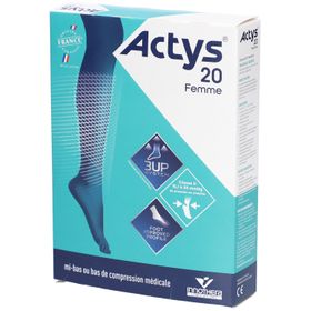 ACTYS 20 PLUS FEMME - Bas cuisse médical de compression, autofix, classe 2, cuisse forte.