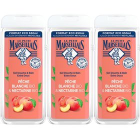 Le Petit Marseillais Gel Douche Extra Doux Pêche Blanche BIO & Nectarine BIO