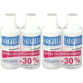 Saugella - Dermoliquide - Soin lavant pour l’hygiène intime quotidienne des femmes adultes - à base d’extrait de Sauge - Assure le bien-être intime quotidien - Flacons Lot 2x500 ml