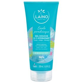 Laino Gel douche 3-en-1 hydratant au Monoï de Tahiti visage corps cheveux