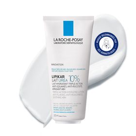 LA ROCHE-POSAY Lipikar Lait Urée 10 % : Lotion corporelle hydratante avec 10 % d'urée pour les peaux très sèches