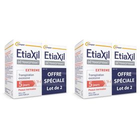 ETIAXIL - Déodorant Détranspirant - Traitement Transpiration Excessive - Aisselles - EXTREME - Peaux Normales - 15 ml Lot de 2