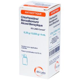 Eg labo conseil chlorhexidine/benzalkonium/alcool benzylique