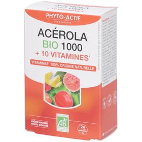 PHYTO-ACTIF Acerola Bio 1000 + 10 Vitamines