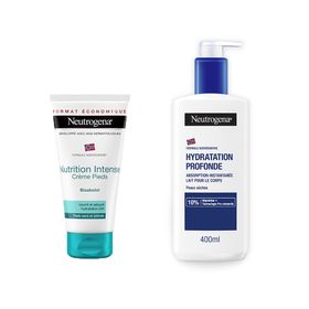 Neutrogena® Crème pieds très sec + Lait à absorption instantanée Hydratation Profonde