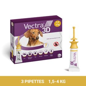 VECTRA 3D Solution Spot-On pour Chiens 1,5 - 4 kg