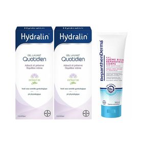 Hydralin Quotidien + BepanthenDerma crème riche