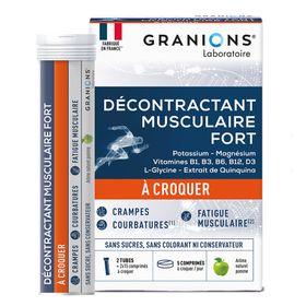 GRANIONS Décontractant Musculaire Fort à croquer - 30 Comprimés Goût Pomme