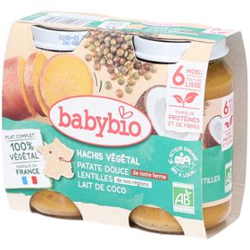 BABYBIO Hachis Végétal Patate Douce Lentilles Lait de Coco