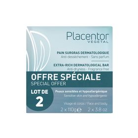 PLACENTOR VEGETAL Pain Surgras Dermatologique Lot de 2