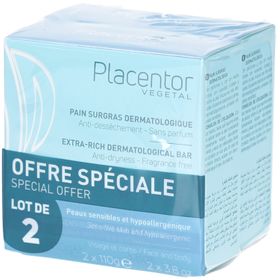 PLACENTOR VEGETAL Pain Surgras Dermatologique Lot de 2