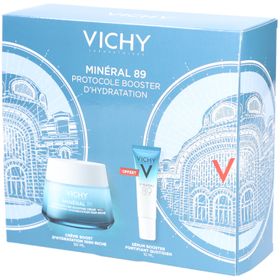 Vichy Minéral 89 Crème Boost Hydratation 100H Riche + Booster Quotidien Stimulant et Repulpant Offert