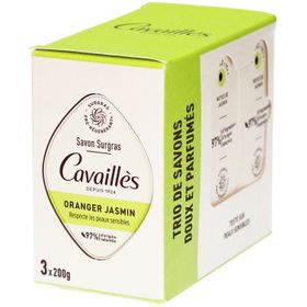 CAVAILLES Savon Surgras Oranger et Jasmin x3