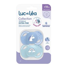 LUC ET LEA Duo de sucettes anatomiques – Licorne et Arc en ciel