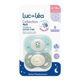 LUC ET LEA Duo de sucettes nuit anatomiques
