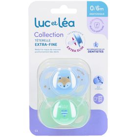 LUC ET LEA Duo de sucettes anatomiques extra-fines – Renard et Petit Cœur