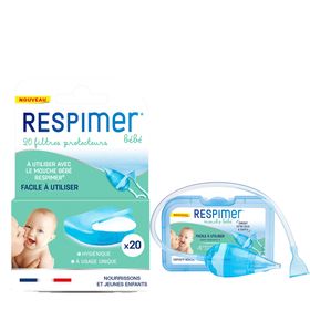 Respimer Filtres Protecteurs Pour Mouche Bébé + Recharges pour Mouche-Bébé