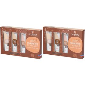 Argiletz TRIO masques d'Argile (blanche, rouge, rose)