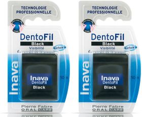 Inava® DentoFil Noir - Fil dentaire ciré avec chlorhexidine