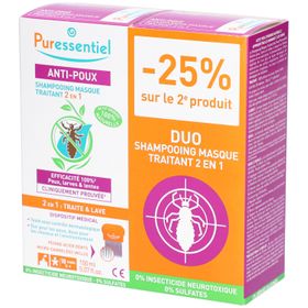PURESSENTIEL Anti-Poux Shampooing Masque Traitant 2en1 x2