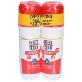INSECT ECRAN - Anti-moustiques Tropiques - Spray répulsif peau - protection contre les piqûres de moustiques - Paludisme - Tropiques - 75 ml Lot de 2 -25%