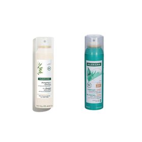 Klorane® Shampooing sec à l'ortie & à la vitamine E pour cheveux foncés + Klorane® Shampooing à l'avoine et aux céramides