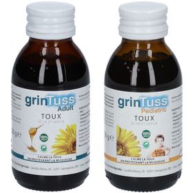 Set GRINTUSS Sirop pour la toux adulte + GRINTUSS Pediatric Sirop pour la toux 1 an et +