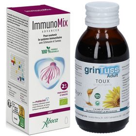 Set IMMUNOMIX ADVANCED SIROP + GRINTUSS ADULT TOUX SIROP -  Tous types de toux