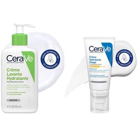 Set Crème Lavante Hydratante visage et corps pour les peaux sèches à très sèches + CERAVE Crème Hydratante Visage SPF 30 pour les peaux normales à sèches