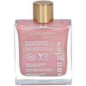 Alphanova Huile scintillante Pink Glow aux huiles bio jojoba argan framboise