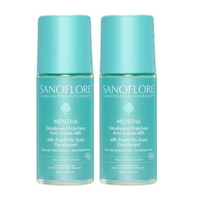 SANOFLORE Lot de 2 Déodorants Mentha Roll-On 48h