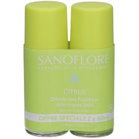 SANOFLORE Déodorant Roll-On 24h Citrus x2