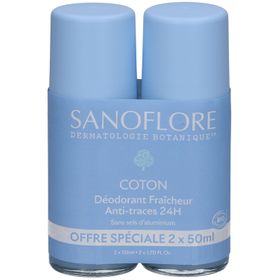 SANOFLORE Déodorant Roll-On 24h Coton x2