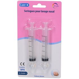 CARE + Seringues nasales bébédès 4 mois- 10 ml, lot de 2