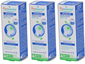 PURESSENTIEL Roller Maux de Tête 3x10ml