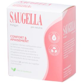 Saugella Poligyn Lingettes Intimes Nettoyantes Préménopause & Ménopause