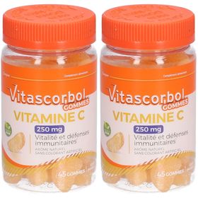 VITASCORBOL - GOMMES 250 - Complément alimentaire à base de Vitamine C 250 mg - Vitalité et défenses immunitaires1 - Ingrédients Vegan - 45 Gommes