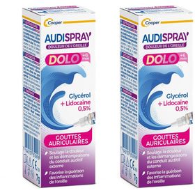AUDISPRAY - DOLO - Solution auriculaire - Traitement - Soulage les douleurs et les démangeaisons de l'oreille - Flacon- 7g - A partir de 6 mois