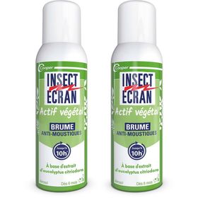 INSECT ECRAN - Brume Anti-Moustiques - Protection contre les piqûres de moustiques - Peau - Actif d'origine végétale - Aérosol - 100 ml