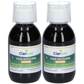 CLARIVER - Toux nocturnes - Enfants - Contre la toux nocturne sèche et grasse - à partir de 3 ans - Solution buvable - Flacon 150ml