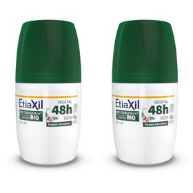 ETIAXIL - Déodorant Anti-transpirant Végétal - Transpiration Modérée - Certifié Bio - Aisselles - 48h - Parfum Coco - Roll On - 50 ml