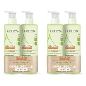 A.DERMA Exomega Control Gel lavant émollient 2 en 1 Anti-grattage Corps & cheveux
