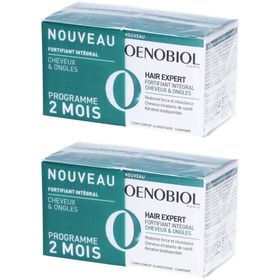 OENOBIOL HAIR EXPERT Fortifiant Intégral - Nouveau - Kératine - Redonne force et résistance pour des cheveux éclatants de santé - Complément alimentaire 2x60 comprimés - Programme 2 mois