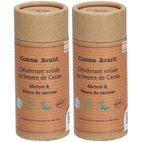 Comme Avant® Déodorant solideau beurre de cacao bio - Abricot & fleur de cerisier