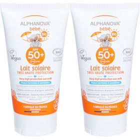 ALPHANOVA® Bébé Lait solaire très haute protection bio SPF50+