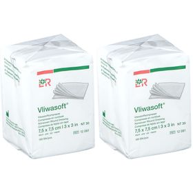Vliwasoft® Compresse nontissé 7.5 x 7.5 cm 4 plis