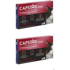 CAPSTAR 11,4 MG CHAT - Comprimé antiparasitaire externe pour chat.  - bt 6 x2