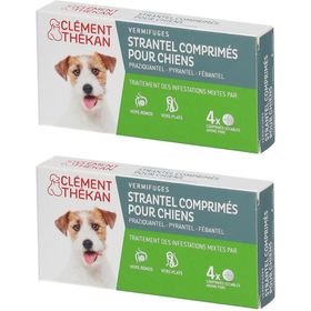 Clement Thekan Vermifuges Vers Plats Et Ronds Chien 4 Comprimés